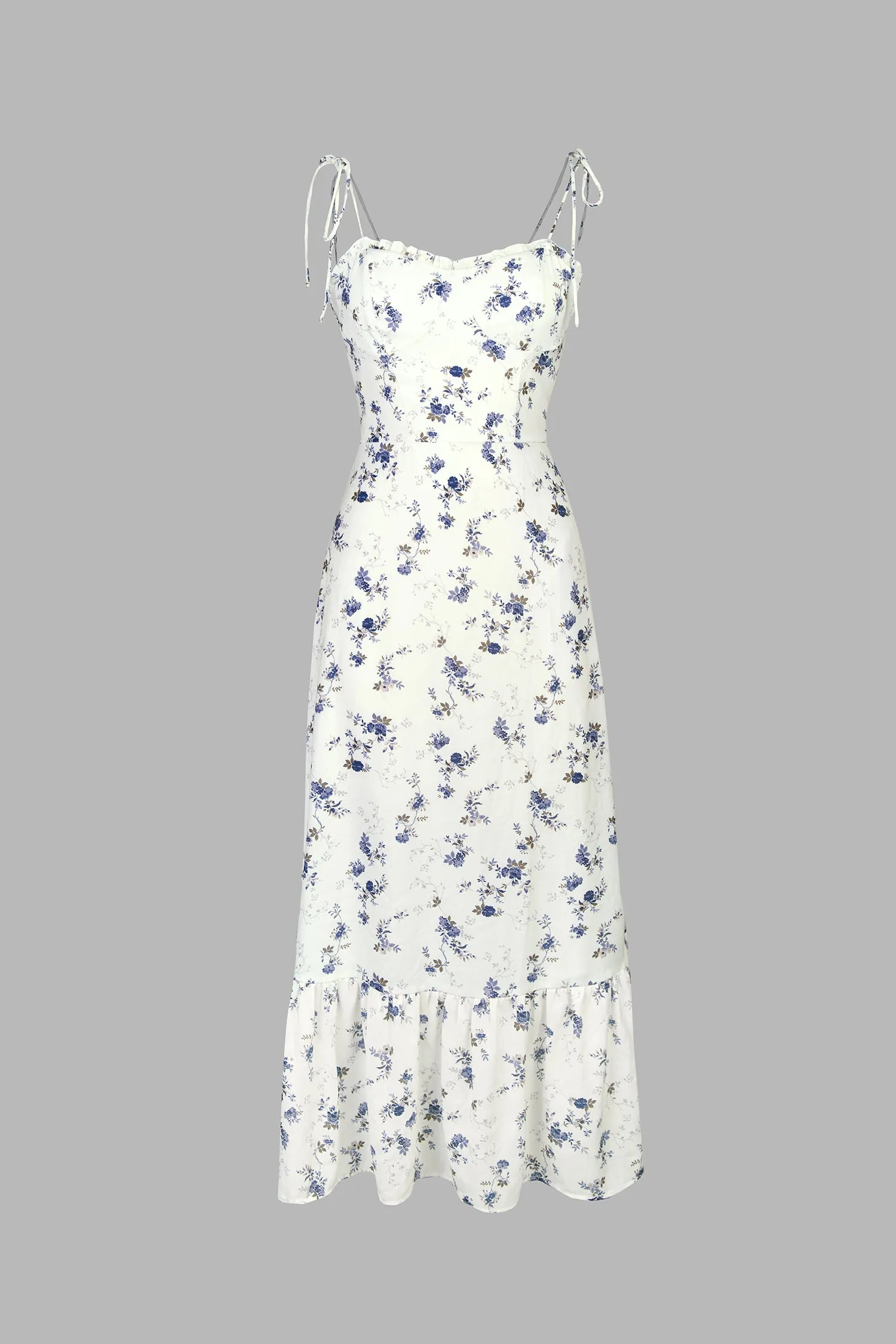 X Madison Beach Wedding Bouquet Sweetheart Ruffled Maxi Dress