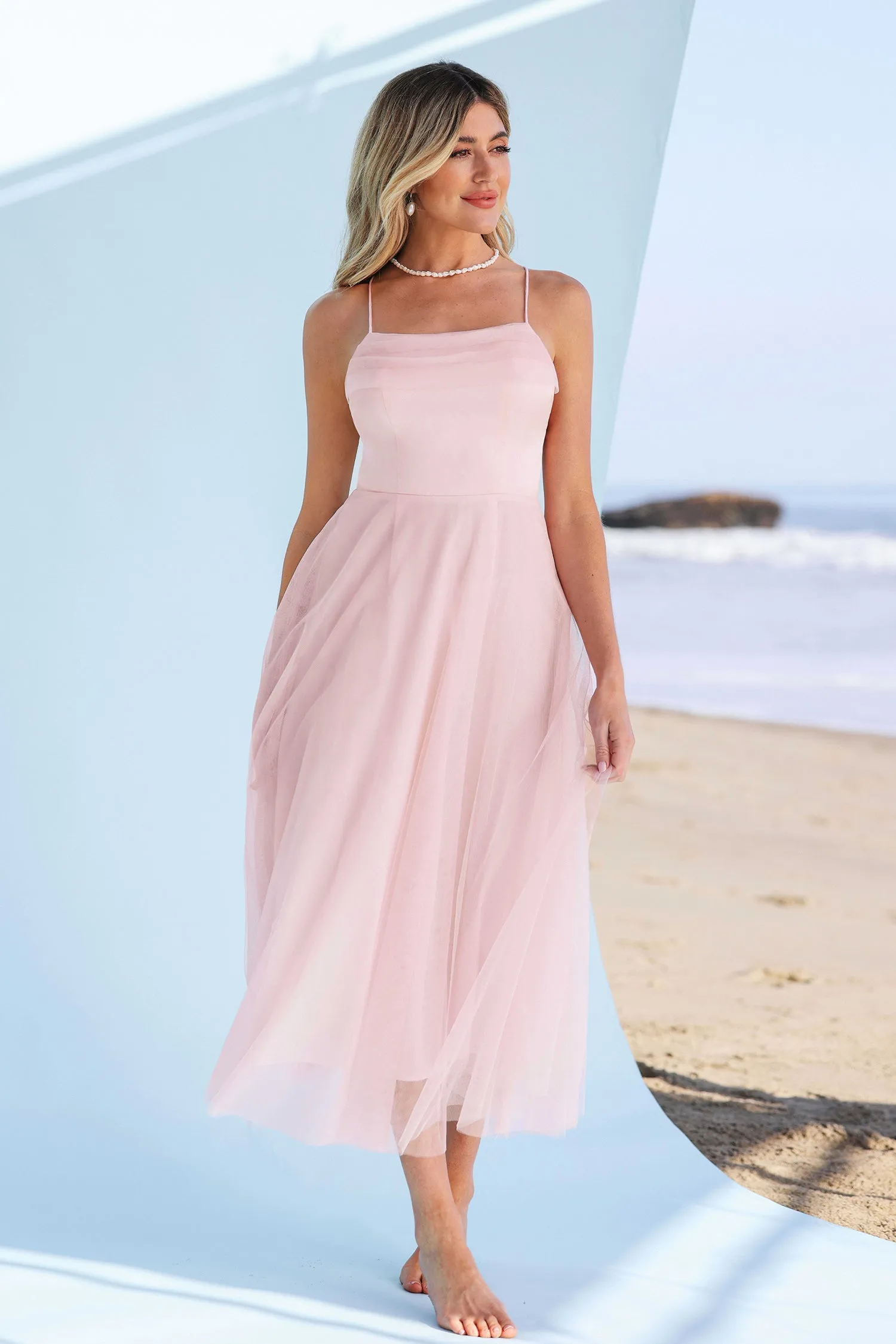 X Madison Beach Wedding Honeymoon Organza Tie Back Maxi Dress