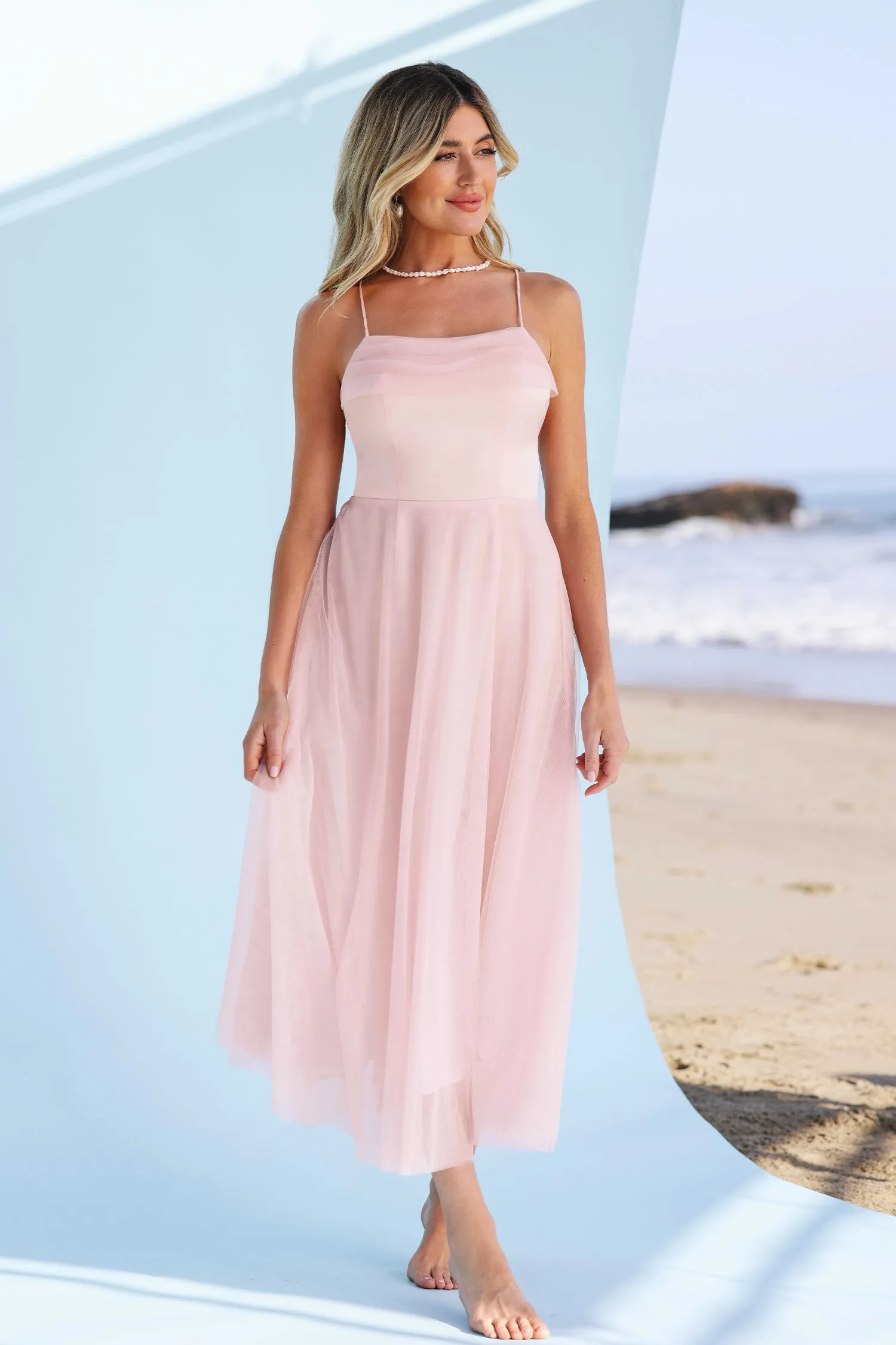X Madison Beach Wedding Honeymoon Organza Tie Back Maxi Dress
