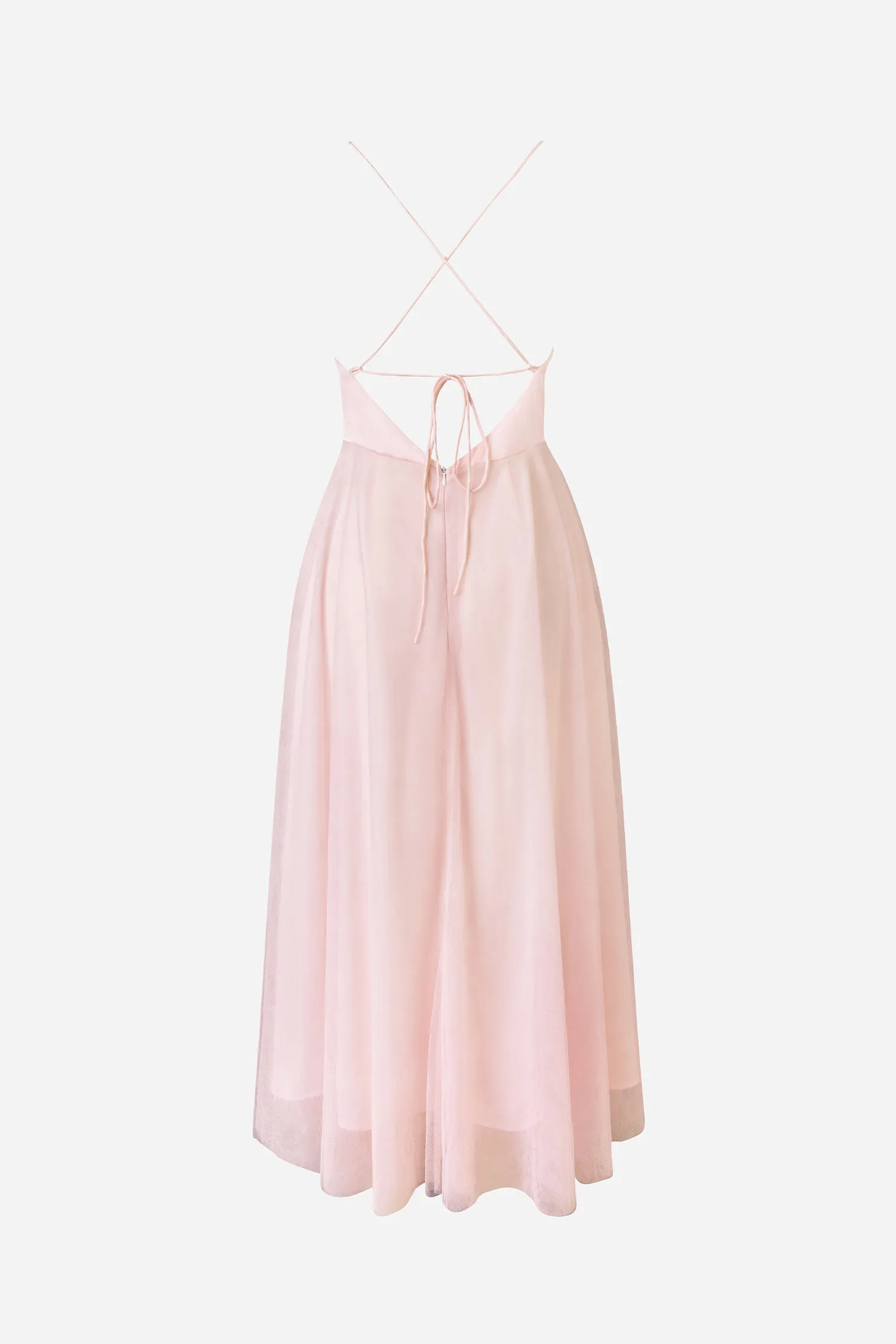 X Madison Beach Wedding Honeymoon Organza Tie Back Maxi Dress