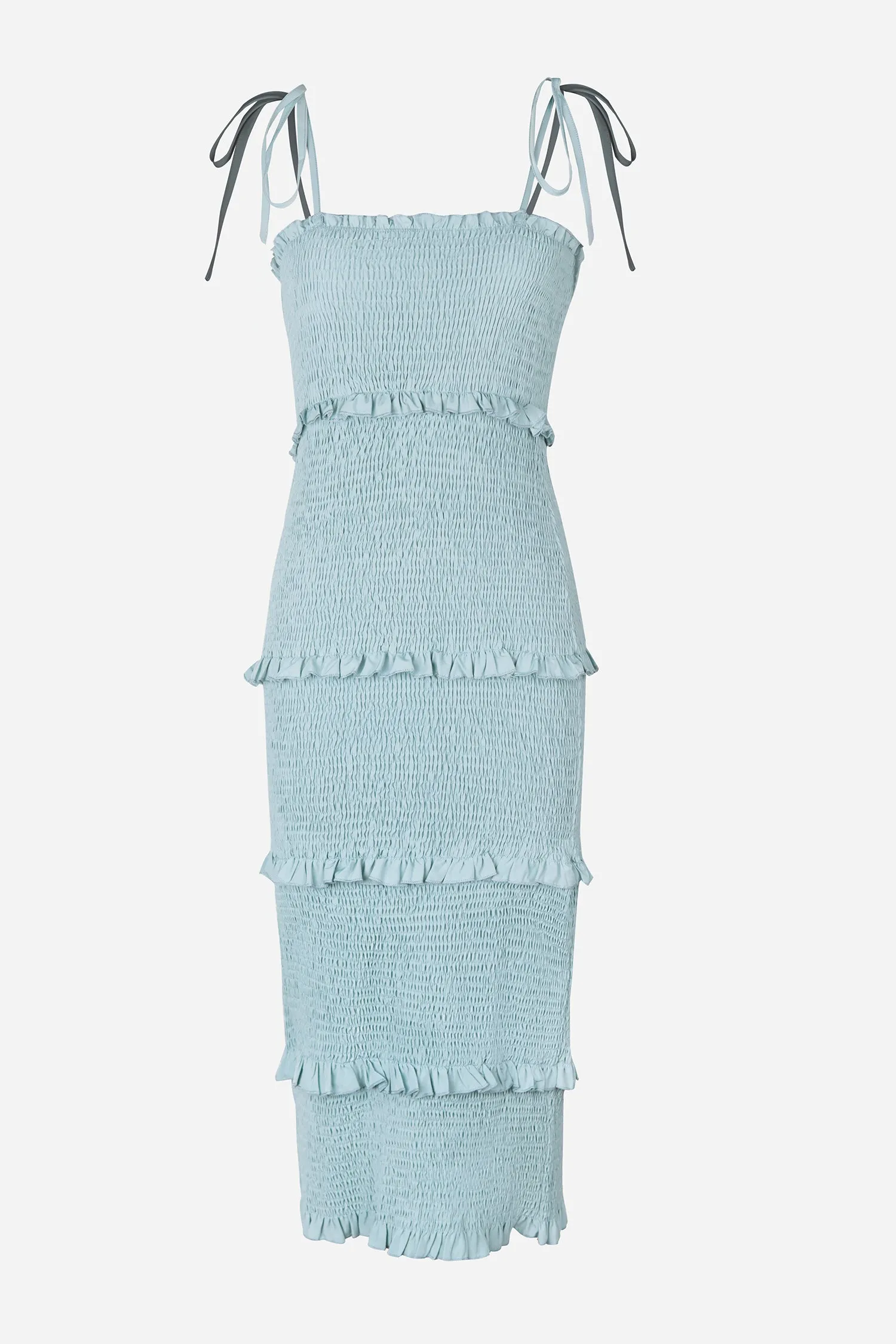 X Madison Beach Wedding Something Blue Ruffled Smocked Dress