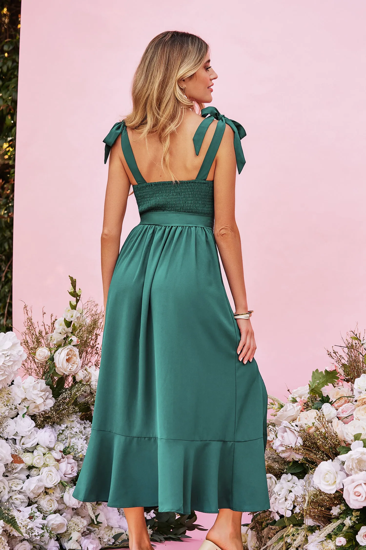 X Madison Love Belted Bow Tie Strap Dress