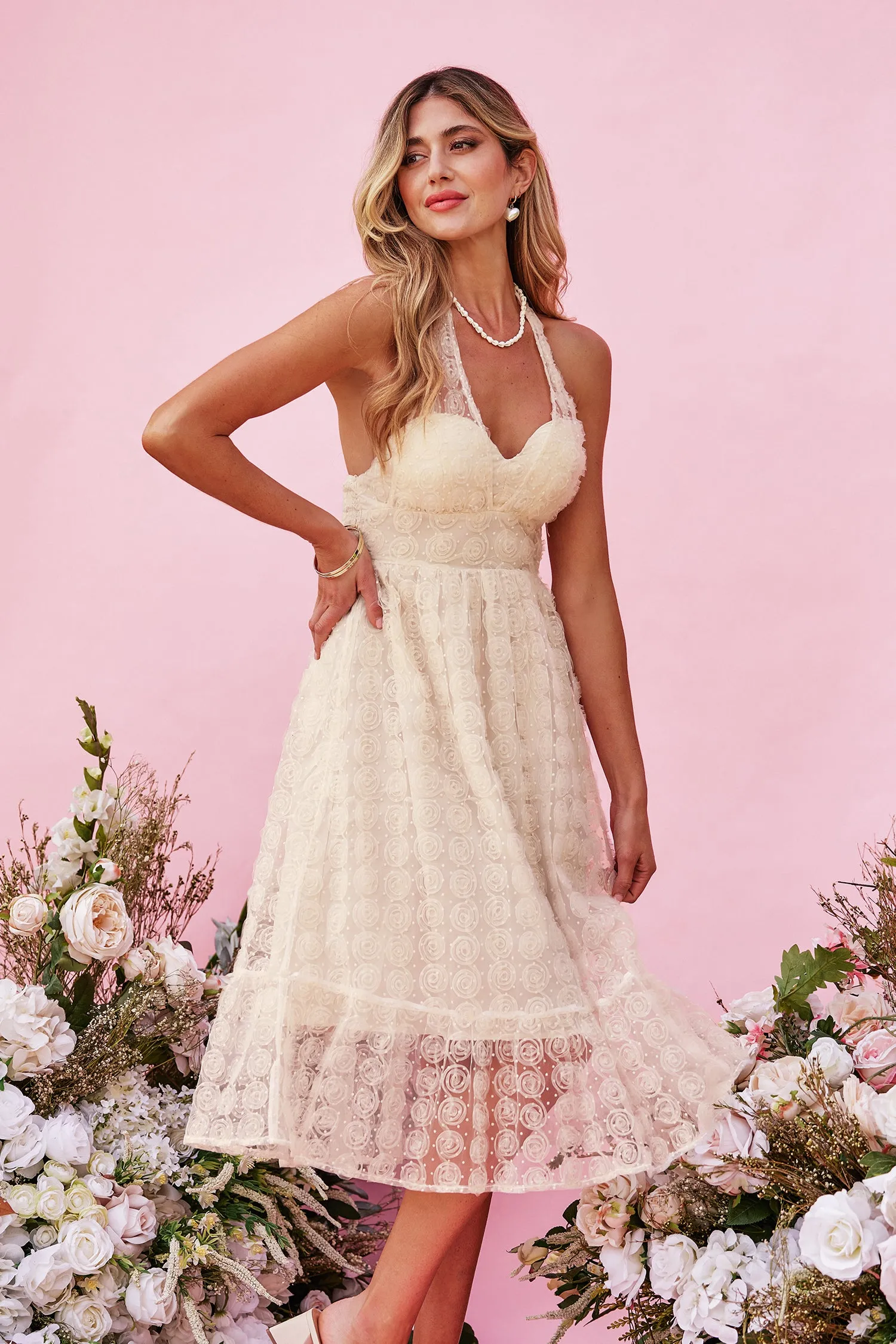X Madison Yours Forever Rose Halter Dress