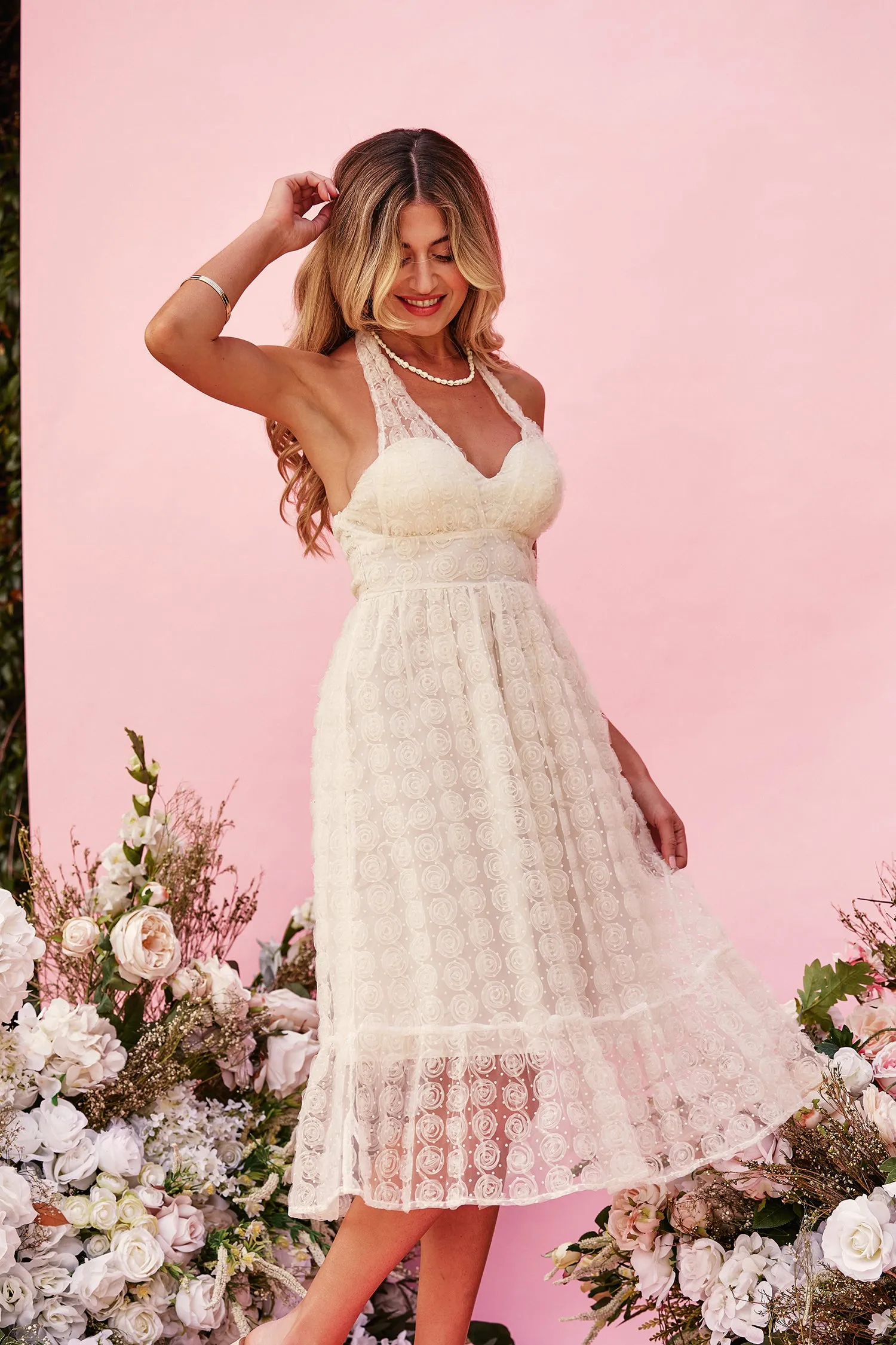 X Madison Yours Forever Rose Halter Dress