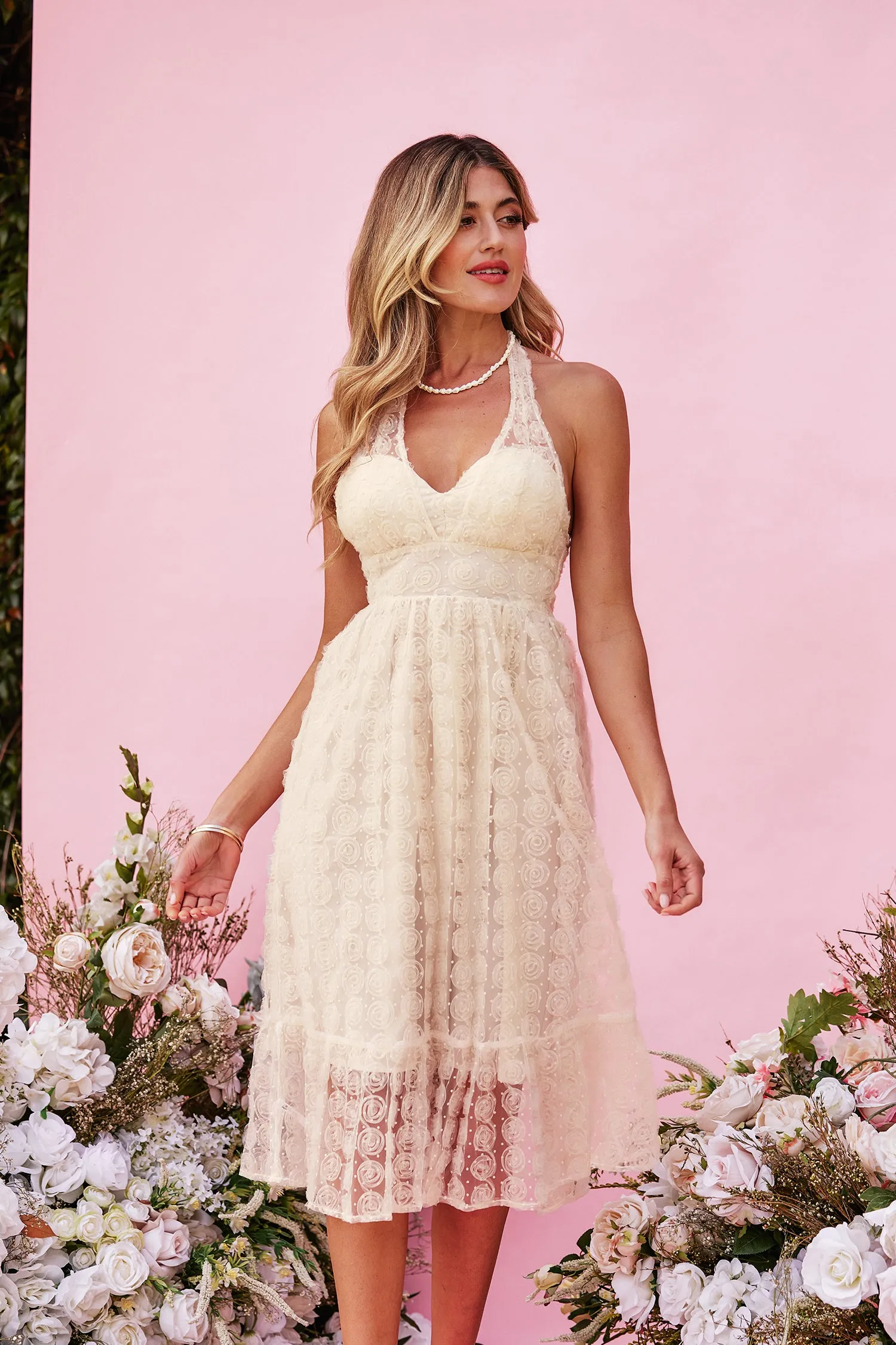 X Madison Yours Forever Rose Halter Dress