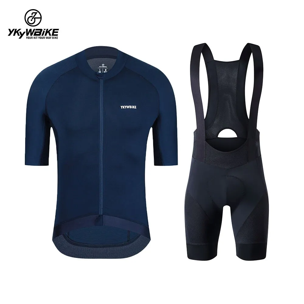 YKYW Men’s Cycling Jersey Set Soft Light Bamboo Charcoal Fiber fabric Cycling Jersey and 5H Ride Bib Shorts 4 Perfect Combinations